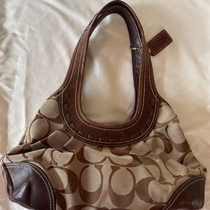 Vintage coach signature brown leather purse